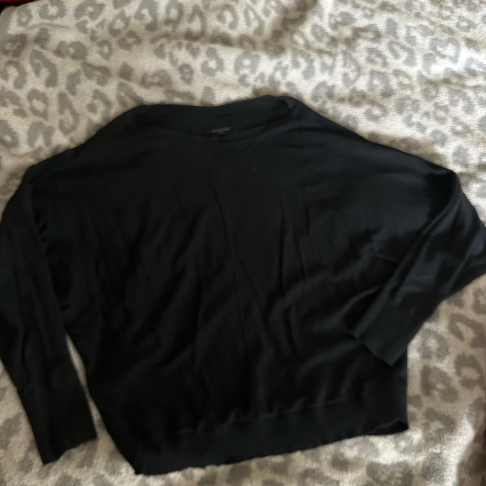 All Saints Black Crew Neck Sweater Relaxed Fit